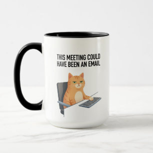 Bürokatze Meme Lustiges Meeting Tasse