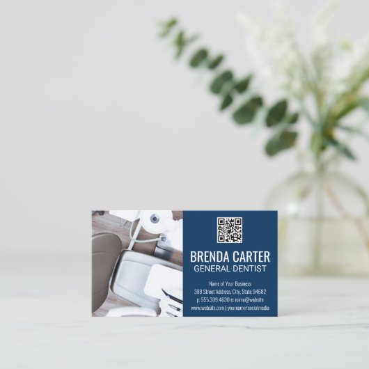 Büroleiter | QR Scan Code Business Card Visitenkarte (Stehend Vorderseite)