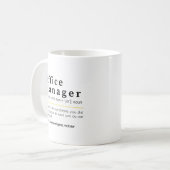 Büroleiter Substantiv Definition Büro Humor Kaffeetasse (Vorderseite Links)