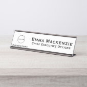 Bürologo Firmenschreibtisch Zeichen-Plakat Schreibtischnamensplakette (Vorderseite )