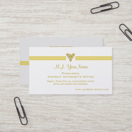 Büroluxusgoldstreifen des Rechtsassistent-DAS, Visitenkarte (Vorderseite/Rückseite Beispiel)
