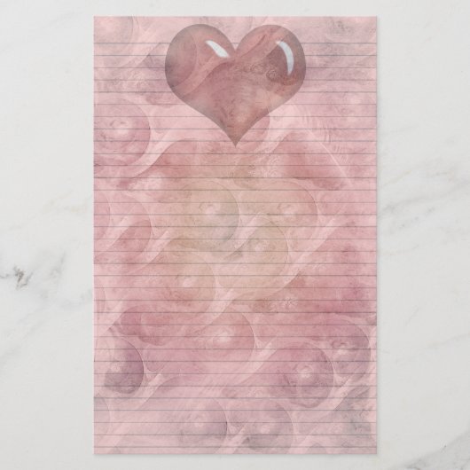 Büromaterial für Red Heart - optionale Linien Briefpapier (Vorderseite)