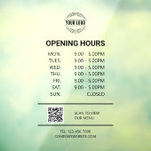 Büroöffnungszeit, Firmenlogo, QR-Code Fensteraufkleber (Blatt 3)