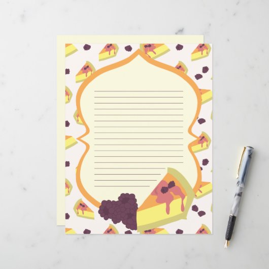 Büropapier mit Käsekuchen (Vorderseite/Rückseite Beispiel)