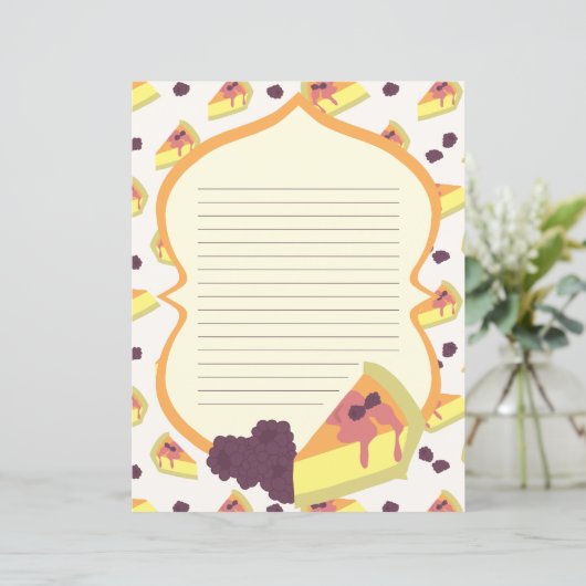 Büropapier mit Käsekuchen (Stehend Vorderseite)