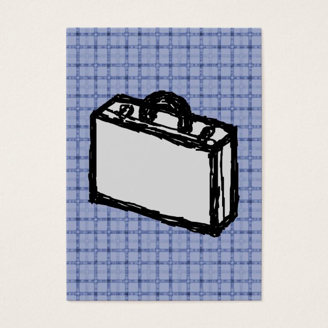 Büropapier oder Reisekoffer-Sketch. Blau. (Vorderseite)