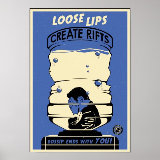 Büropropaganda: Wasser Cooler sprechen (blau) Poster (Vorne)