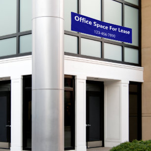Büroraum für das Leasing von Navy Blue und White P Banner