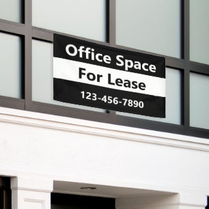 Büroraum für das Leasing von Schwarz und Weiß Banner