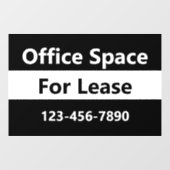 Büroraum für das Leasing von Schwarz und Weiß Fensteraufkleber (Blatt)