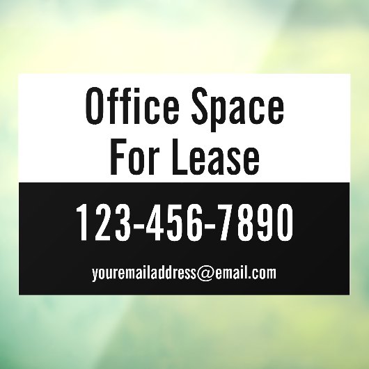 Büroraum für Leasingnummer Schwarz & Weiß Fensteraufkleber (Blatt 3)