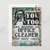 Büroreiniger - Funny Vintag Retro Postkarte (Vorne/Hinten)