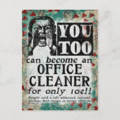 Büroreiniger - Funny Vintag Retro Postkarte (Vorderseite)
