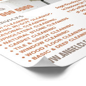 Büroschreibtisch, Werbung für Reinigungsdienste Poster (Ecke)