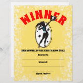 Bürosportwettbewerbs-Siegerzertifikatpreis Briefbogen (Vorne/Hinten)