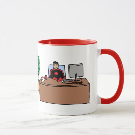 BüroSuperhero - personalisierte Cartoon-Tasse Tasse (Rechts)