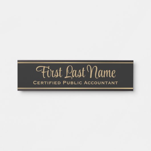 Bürotür signiert einfaches modernes Black & Gold-Z Türschild (Vorderseite )