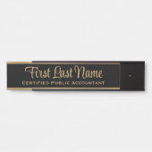 Bürotür signiert einfaches modernes Black & Gold-Z Türschild (Vorderseite )