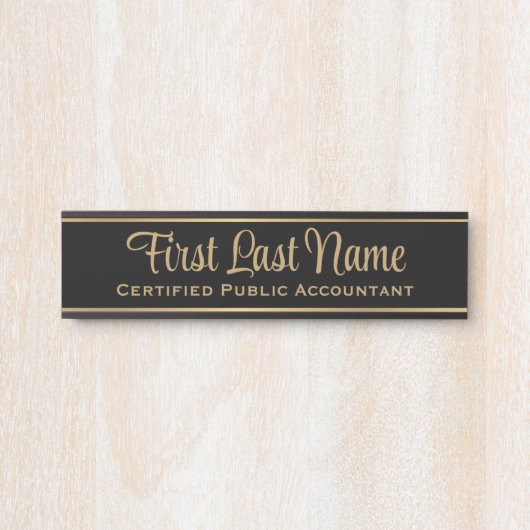 Bürotür signiert einfaches modernes Black & Gold-Z Türschild (Vorderseite )