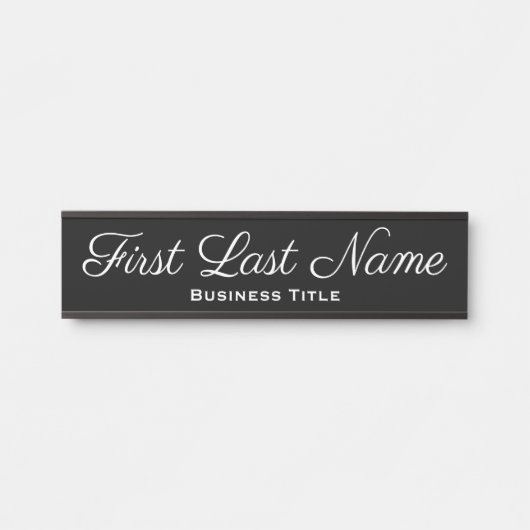 Bürotür signiert einfaches, modernes schwarzes Zei Türschild (Vorderseite )