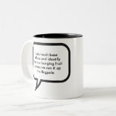 Bürovorsteher-Jargon Zweifarbige Tasse (Vorderseite Links)