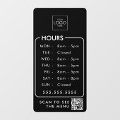 Bürozeiten mit dem QR-Logo Fensteraufkleber (Blatt)