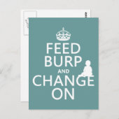 Burp und Change On (Baby) gefüttert (beliebige Far Postkarte (Vorne/Hinten)
