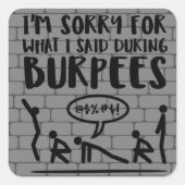 Burpees Apology Brick Stickers (Vorderseite)