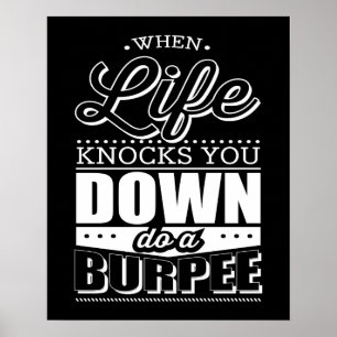 Burpees Fitness Gym Workout Inspiration Poster