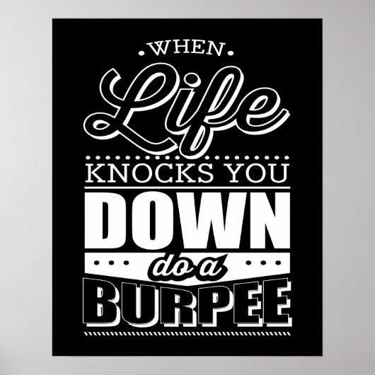 Burpees Fitness Gym Workout Inspiration Poster (Vorne)