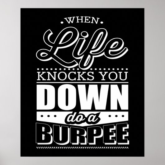 Burpees Fitness Gym Workout Inspiration Poster (Vorne)