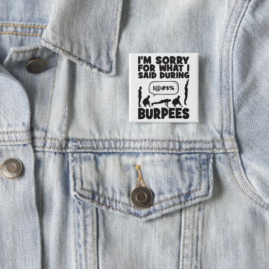 BURPEES - Funny Novelty Workout Button (Beispiel)