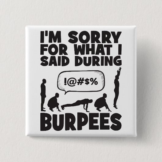 BURPEES - Funny Novelty Workout Button (Vorderseite)