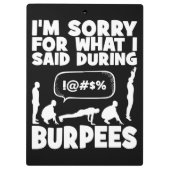 BURPEES - Funny Novelty Workout Klemmbrett (Rückseite)
