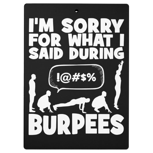 BURPEES - Funny Novelty Workout Klemmbrett (Rückseite)