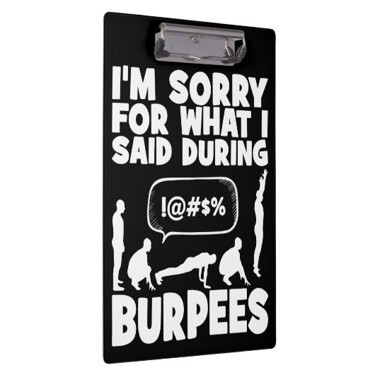 BURPEES - Funny Novelty Workout Klemmbrett (Rechts)