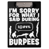 BURPEES - Funny Novelty Workout Klemmbrett (Vorderseite)