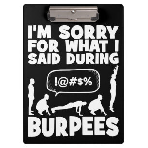 BURPEES - Funny Novelty Workout Klemmbrett
