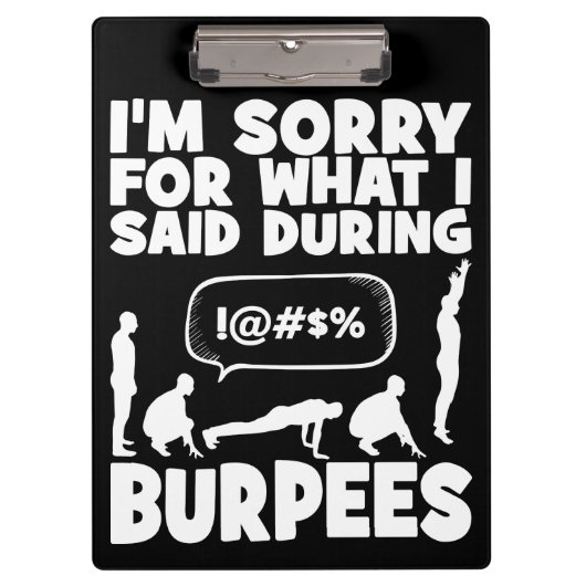BURPEES - Funny Novelty Workout Klemmbrett (Vorderseite)
