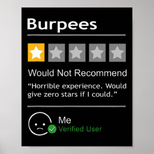 Burpees Würden Nicht Empfehlen Männer Frauen Gesch Poster