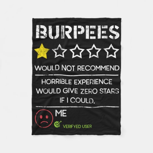 Burpees würden null Sterne nicht empfehlen Lustige Fleecedecke (Vorderseite)