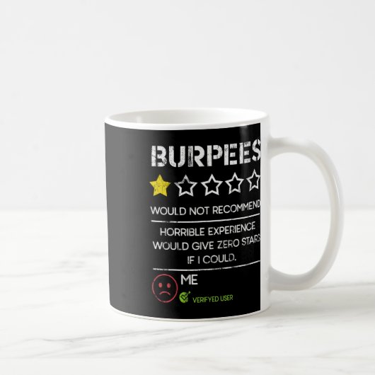Burpees würden null Sterne nicht empfehlen Lustige Kaffeetasse (Rechts)