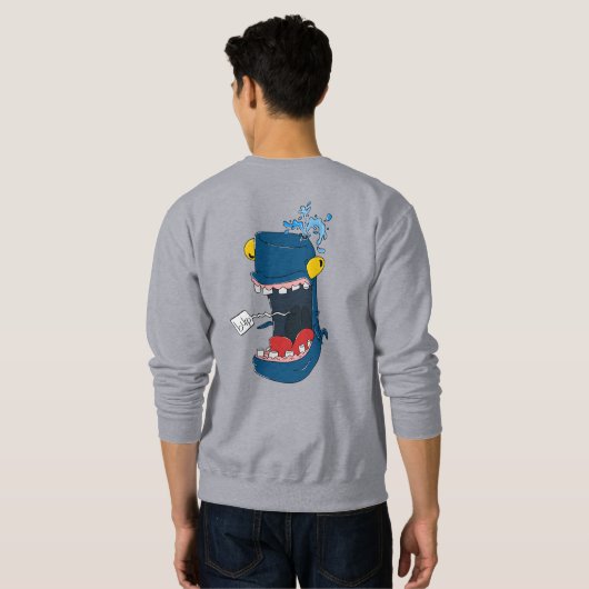 Burping Blue Whale Sweatshirt (Schwarz voll)