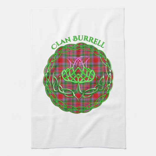 Burrell Scottish Tartan Celtic Thistle Geschirrtuch (Vertikal)