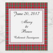 Burrell Scottish Wedding Wine Label Weinetikett (Einzelnes Label)