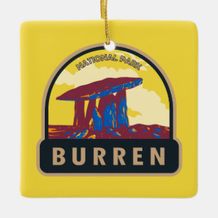 Burren Nationalpark Irland Reise Kunst Vintage Keramikornament