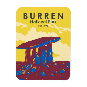 Burren Nationalpark Irland Reise Kunst Vintage Magnet