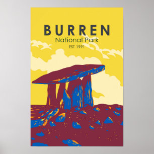Burren Nationalpark Irland Reise Kunst Vintage Poster