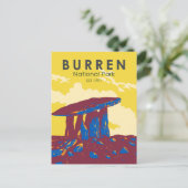 Burren Nationalpark Irland Reisen Art Vintag Postkarte (Stehend Vorderseite)