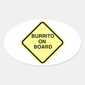 Burrito an Bord Ovaler Aufkleber